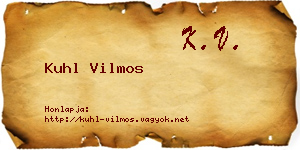 Kuhl Vilmos névjegykártya